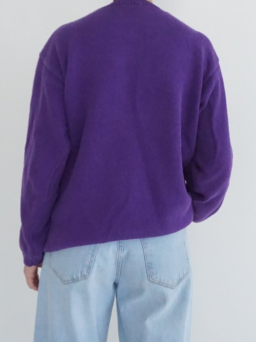 Vintage Collections Internationale Purple Floral Geometric Cotton Sweater XL - Picture 2 of 10